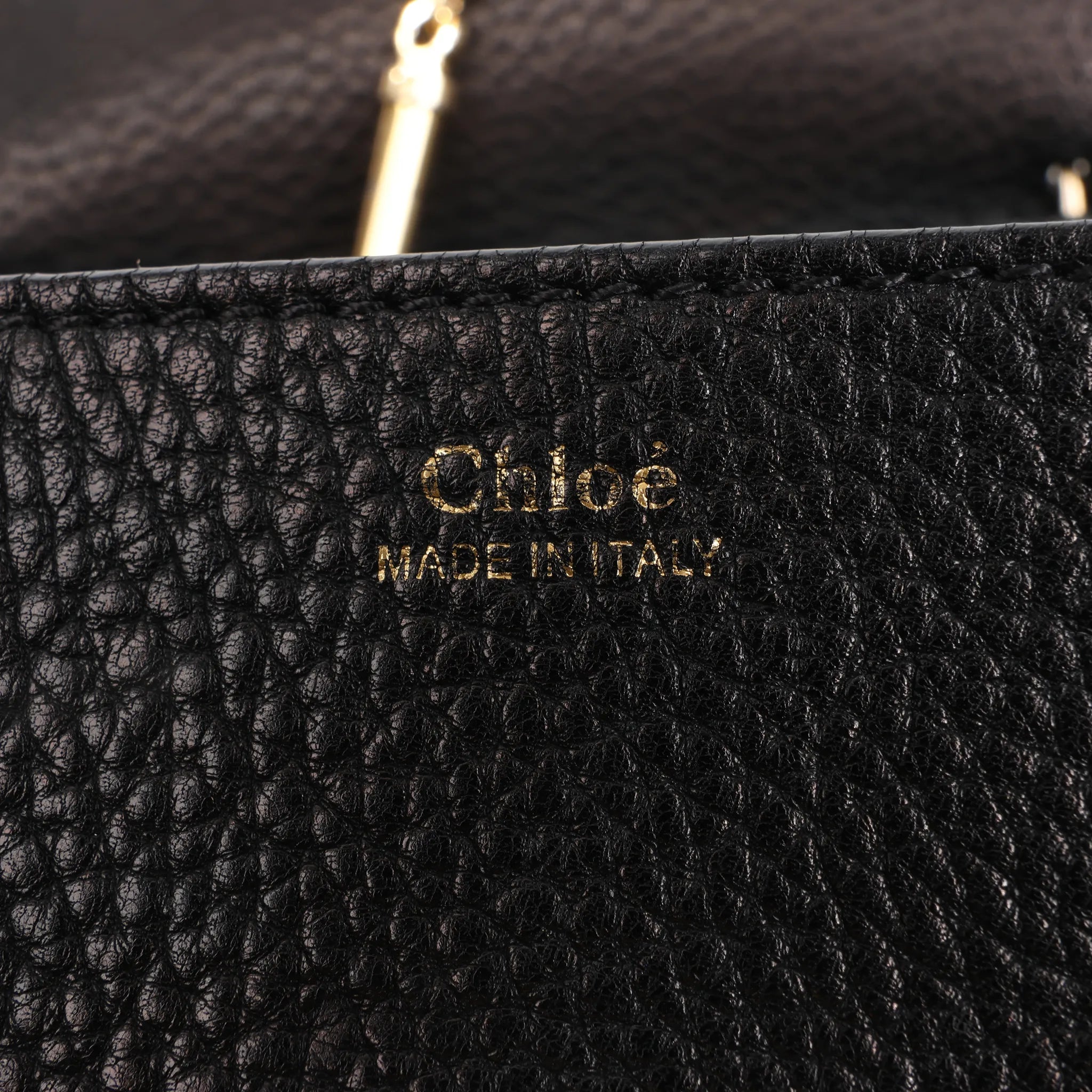 Chloe Drew Leather Chain Crossbody Bag in Black