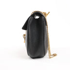 Chloe Drew Leather Chain Crossbody Bag in Black