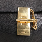 Chloe Drew Leather Chain Crossbody Bag in Black