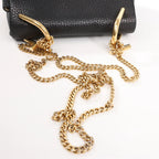 Chloe Drew Leather Chain Crossbody Bag in Black