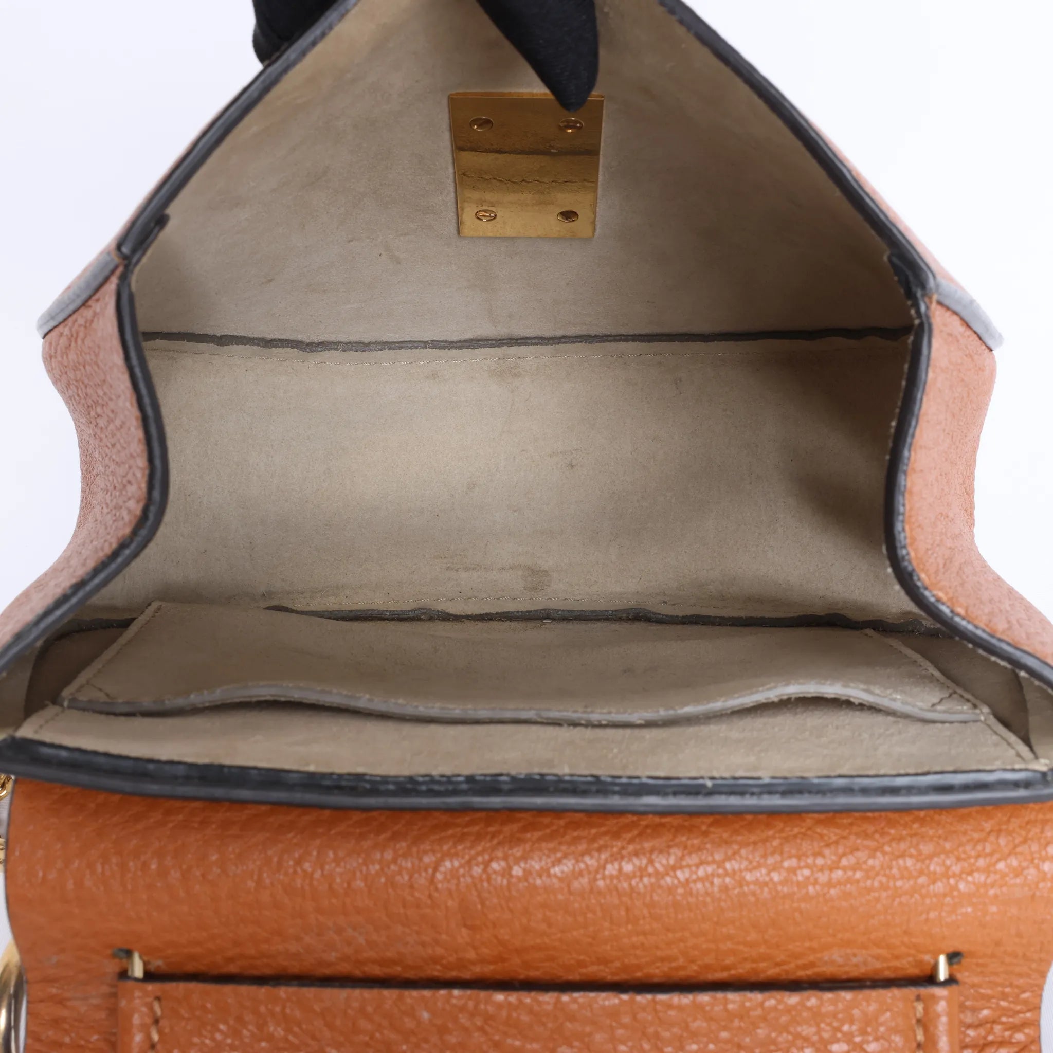 Chloe Drew Leather Chain Crossbody Bag in Brown