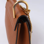 Chloe Drew Leather Chain Crossbody Bag in Brown