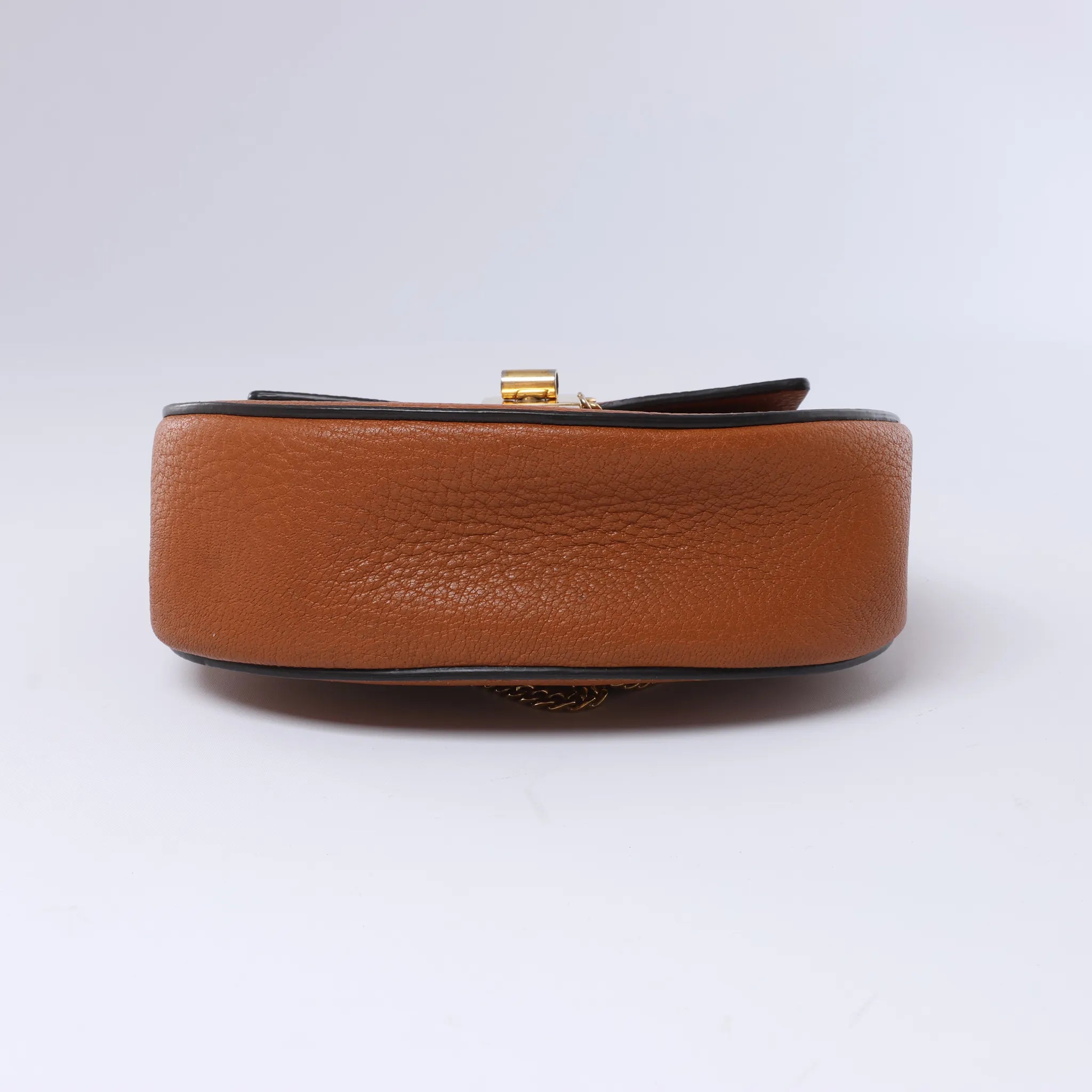 Chloe Drew Leather Chain Crossbody Bag in Brown
