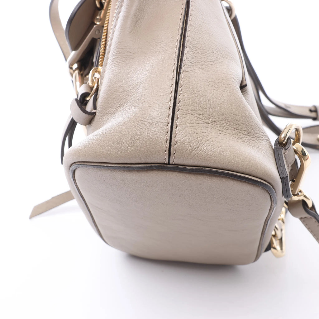 Chloe Faye Leather x Suede Backpack in Beige