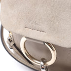 Chloe Faye Leather x Suede Backpack in Beige
