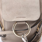 Chloe Faye Leather x Suede Backpack in Beige