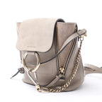 Chloe Faye Leather x Suede Backpack in Beige