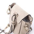 Chloe Faye Leather x Suede Backpack in Beige