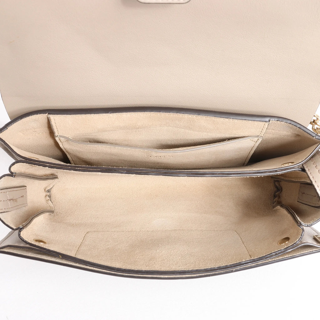 Chloe Faye Suede x Leather Crossbody bag in Beige