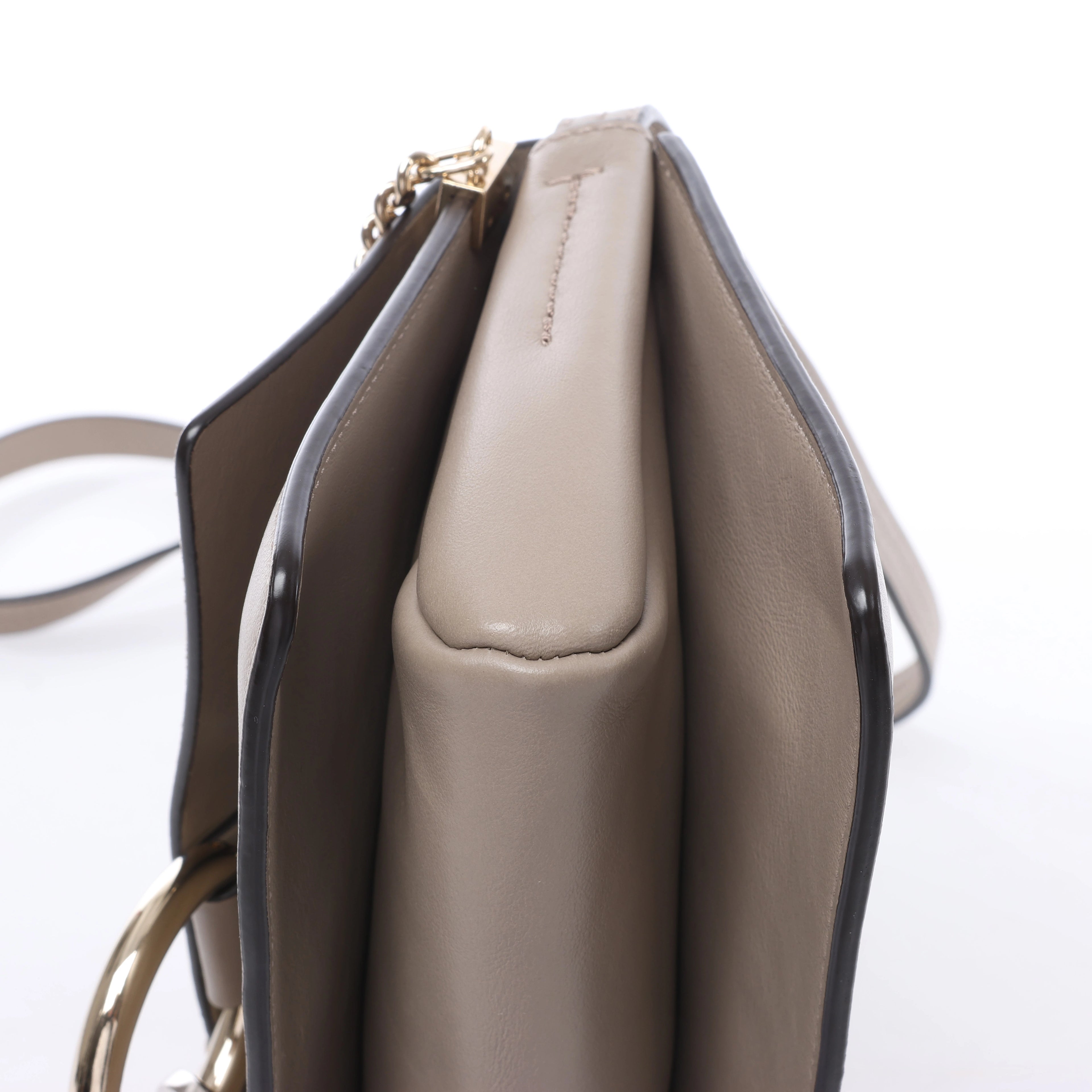 Chloe Faye Suede & Leather Crossbody Bag in Beige