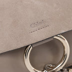Chloe Faye Suede & Leather Crossbody Bag in Beige