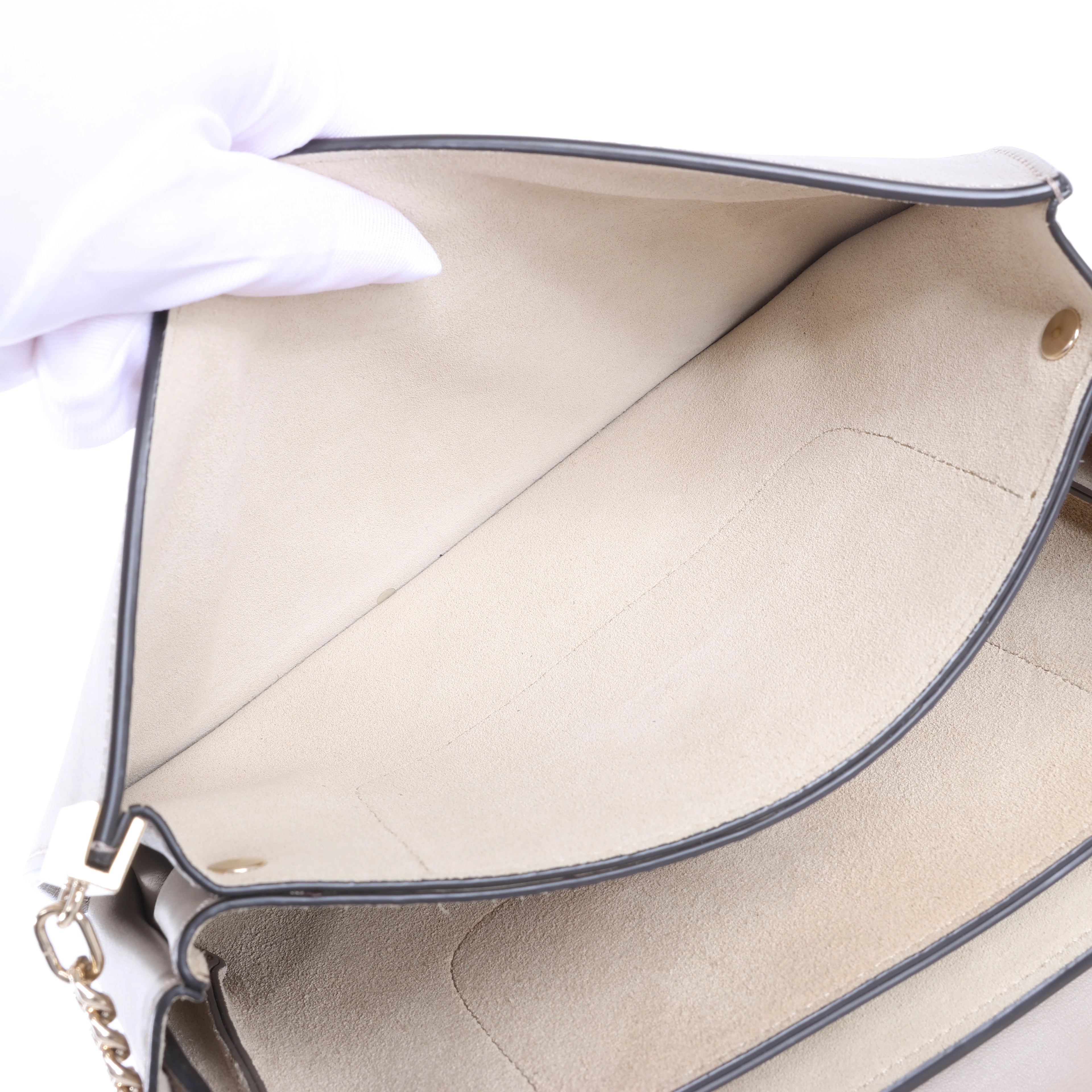 Chloe Faye Suede & Leather Crossbody Bag in Beige