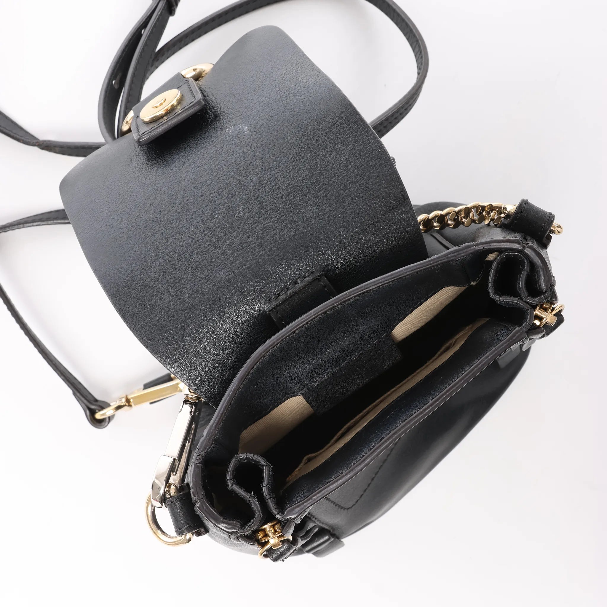 Chloe Faye Leather x Suede Backpack in Black