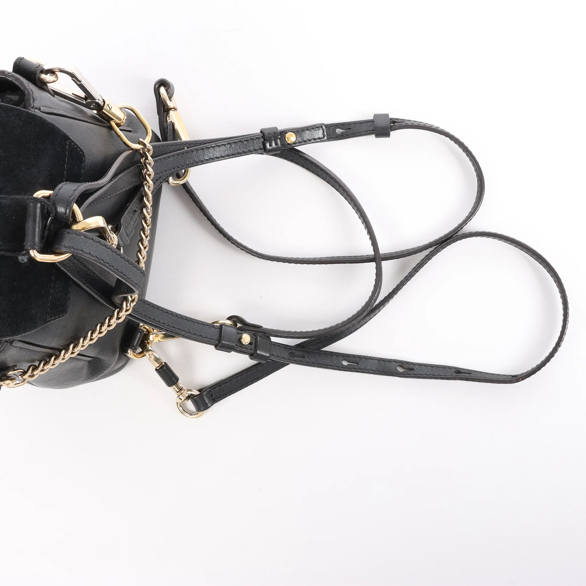 Chloe Faye Leather x Suede Backpack in Black