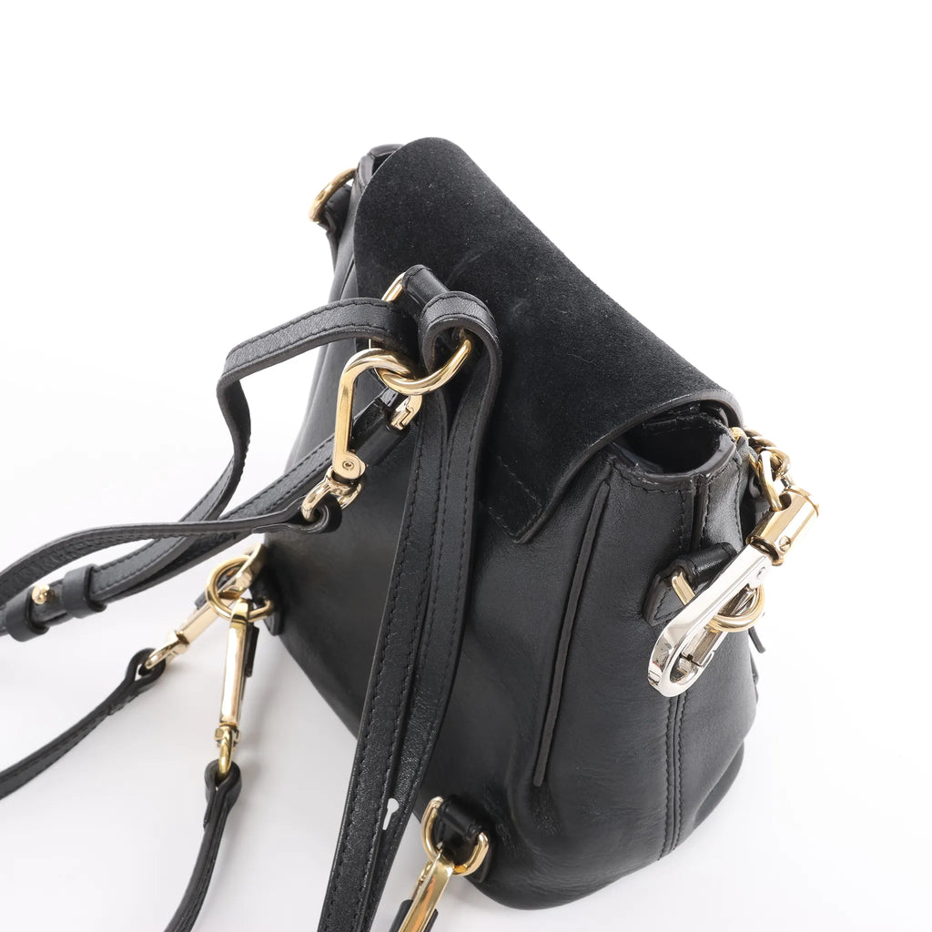 Chloe Faye Leather x Suede Backpack in Black