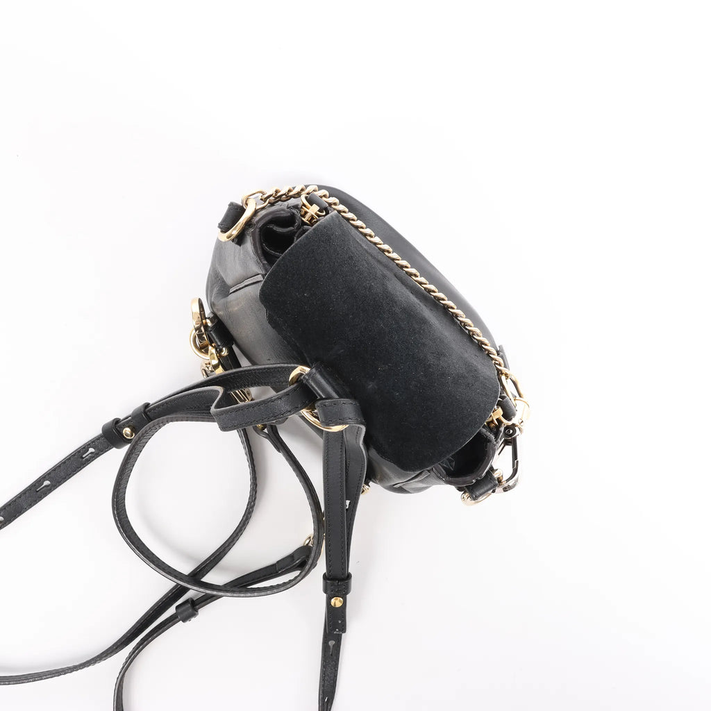 Chloe Faye Leather x Suede Backpack in Black