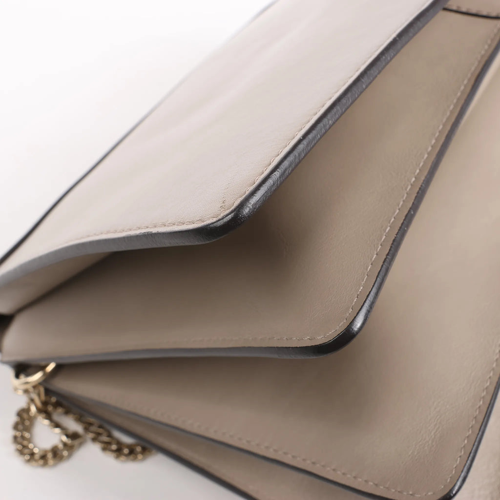 Chloe Faye Suede x Leather Shoulder bag in Greige