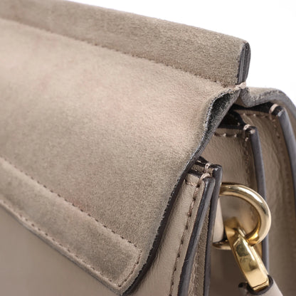 Chloe Faye Suede x Leather Shoulder bag in Greige