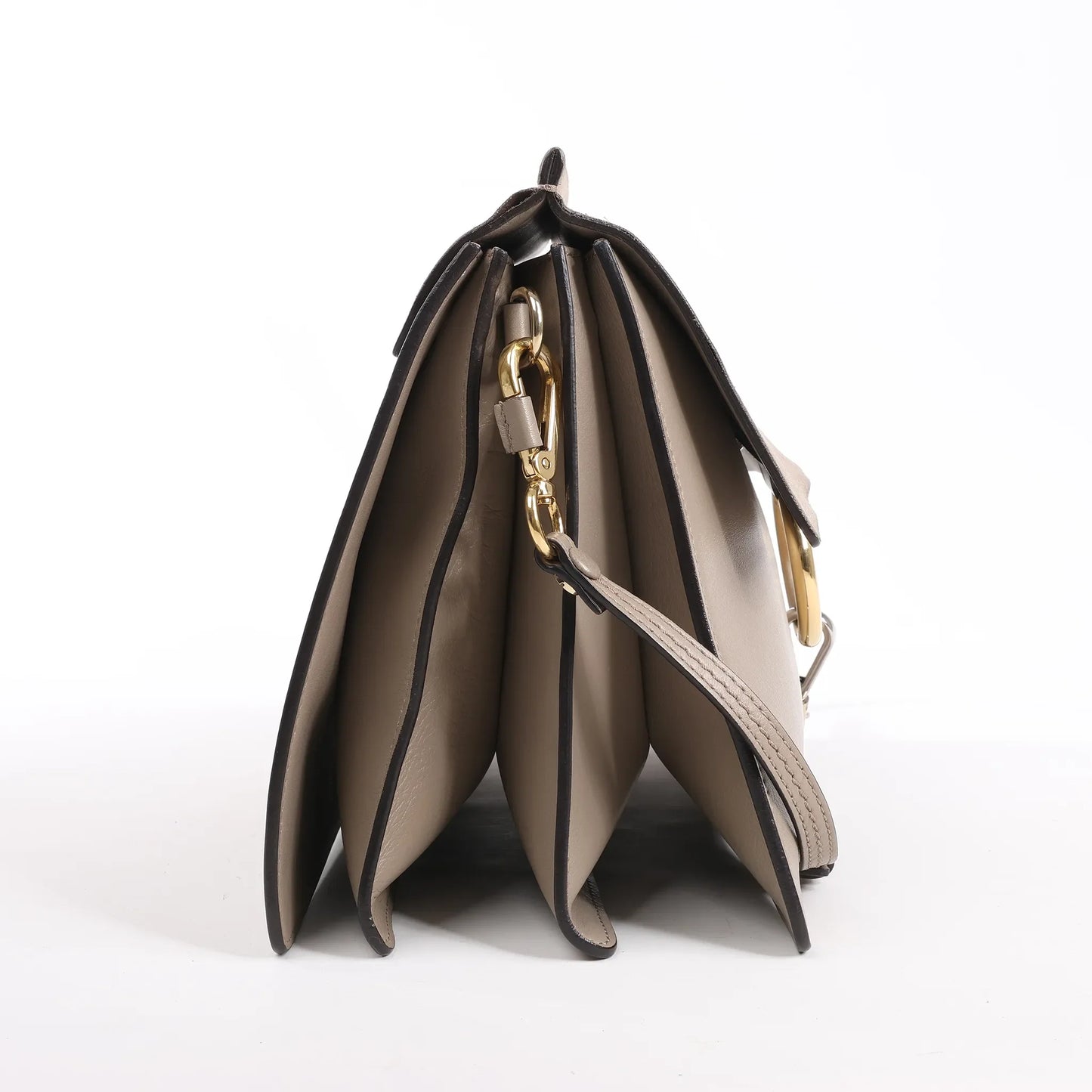 Chloe Faye Suede x Leather Shoulder bag in Greige