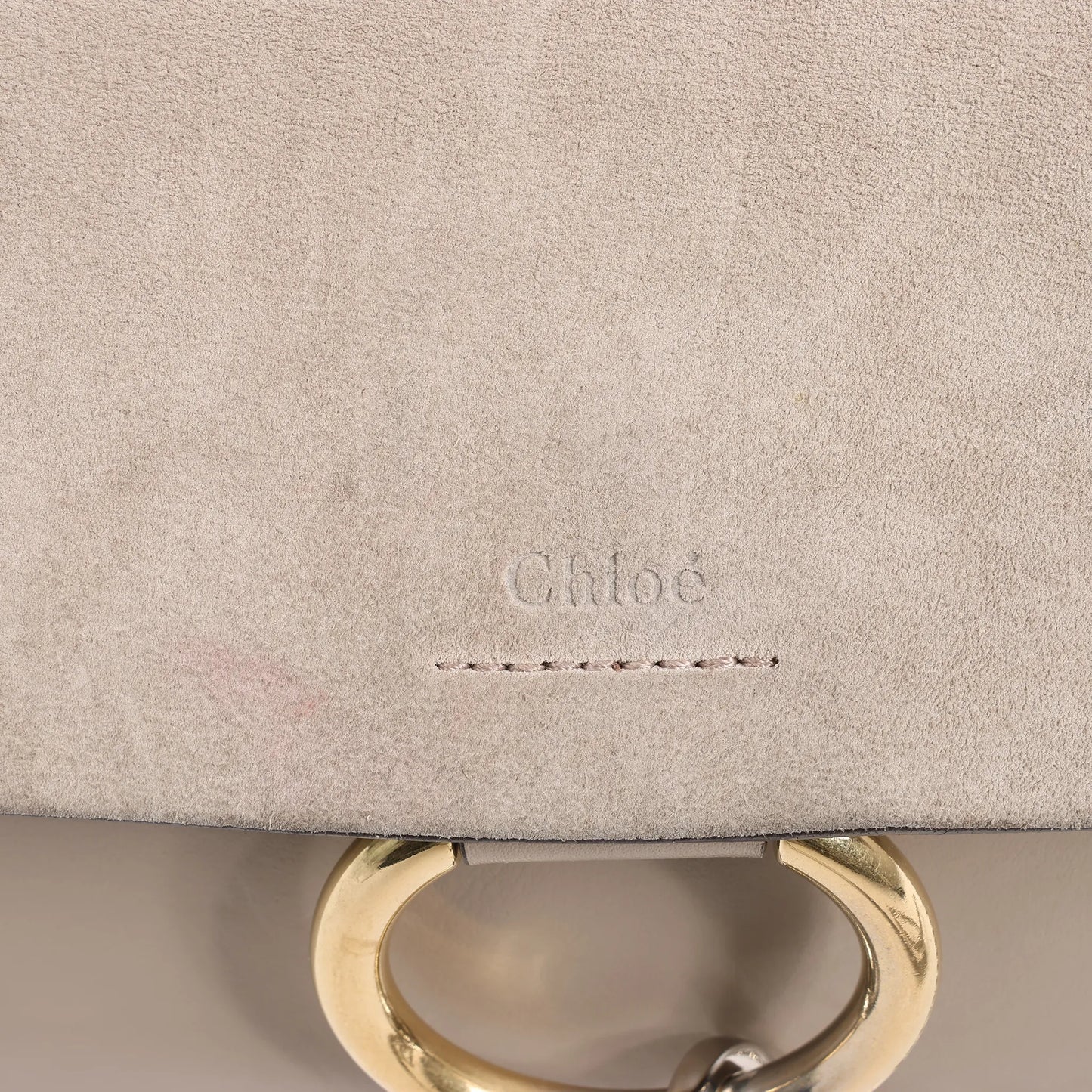 Chloe Faye Suede x Leather Shoulder bag in Greige