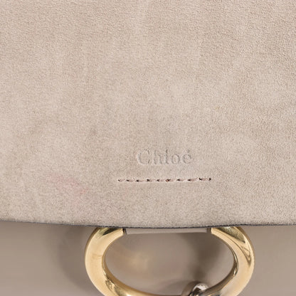 Chloe Faye Suede x Leather Shoulder bag in Greige