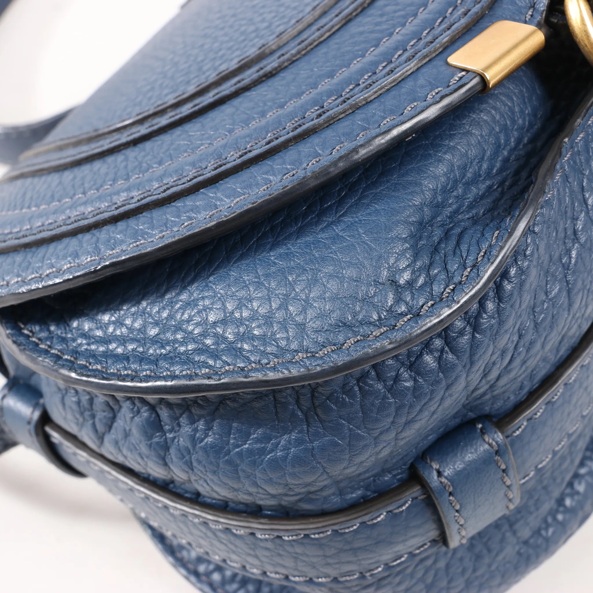 Chloe Marcie Mini Leather Crossbody Bag in Navy Blue