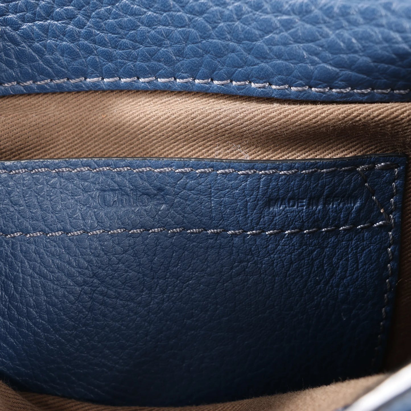 Chloe Marcie Mini Leather Crossbody Bag in Navy Blue