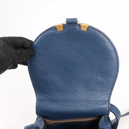 Chloe Marcie Mini Leather Crossbody Bag in Navy Blue
