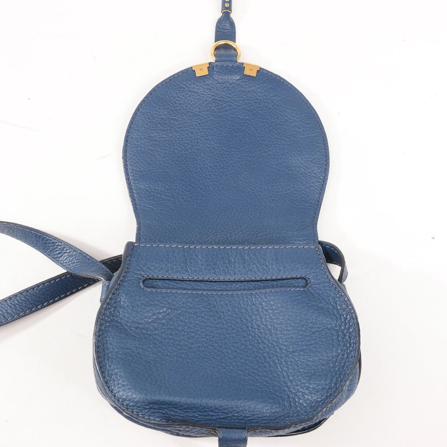 Chloe Marcie Mini Leather Crossbody Bag in Navy Blue