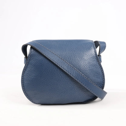 Chloe Marcie Mini Leather Crossbody Bag in Navy Blue