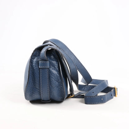 Chloe Marcie Mini Leather Crossbody Bag in Navy Blue