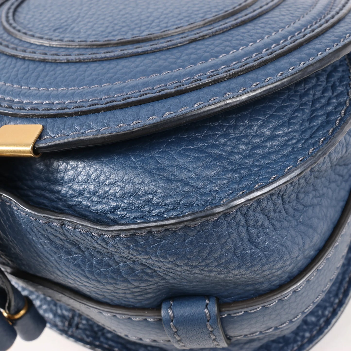 Chloe Marcie Mini Leather Crossbody Bag in Navy Blue