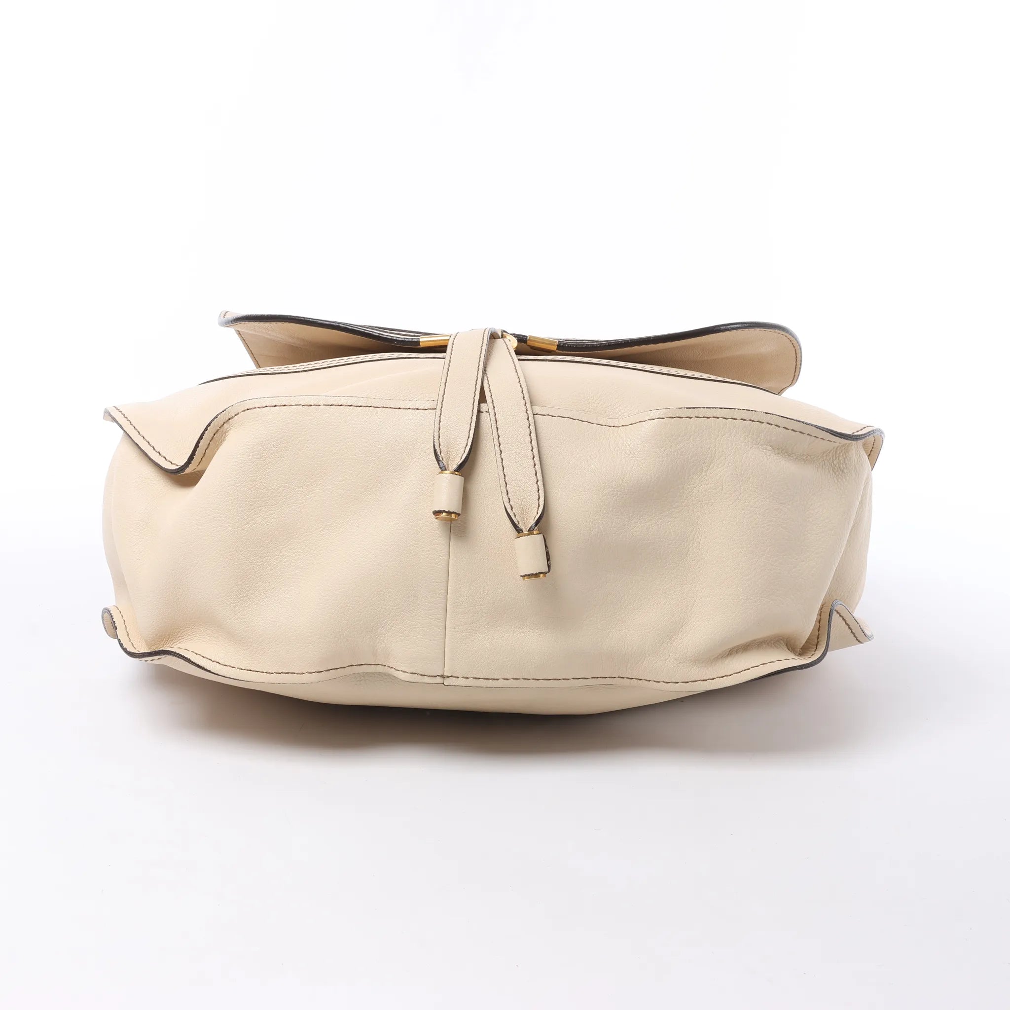 Chloe Marcie Leather Hobo Handbag in Beige