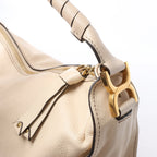 Chloe Marcie Leather Hobo Handbag in Beige