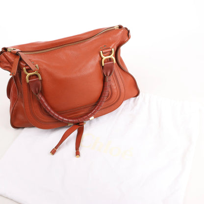 Chloe Marcie Leather Large Handbag in Brown