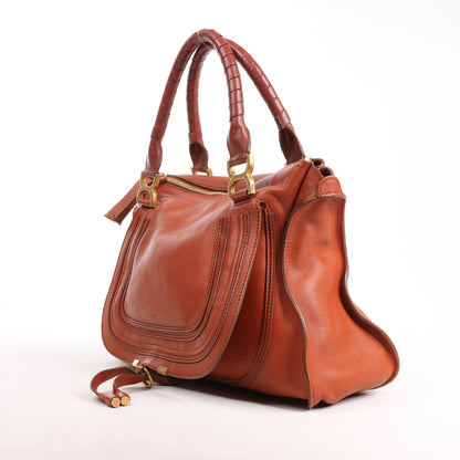 Chloe Marcie Leather Large Handbag in Brown
