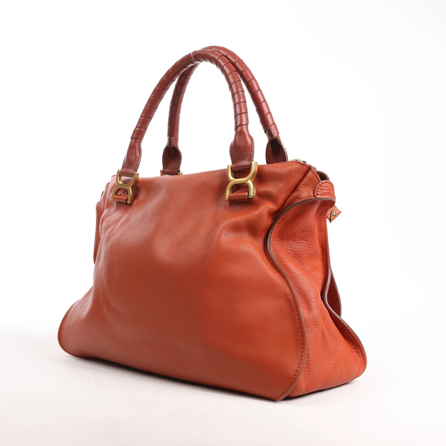 Chloe Marcie Leather Large Handbag in Brown