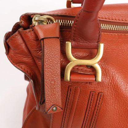 Chloe Marcie Leather Large Handbag in Brown