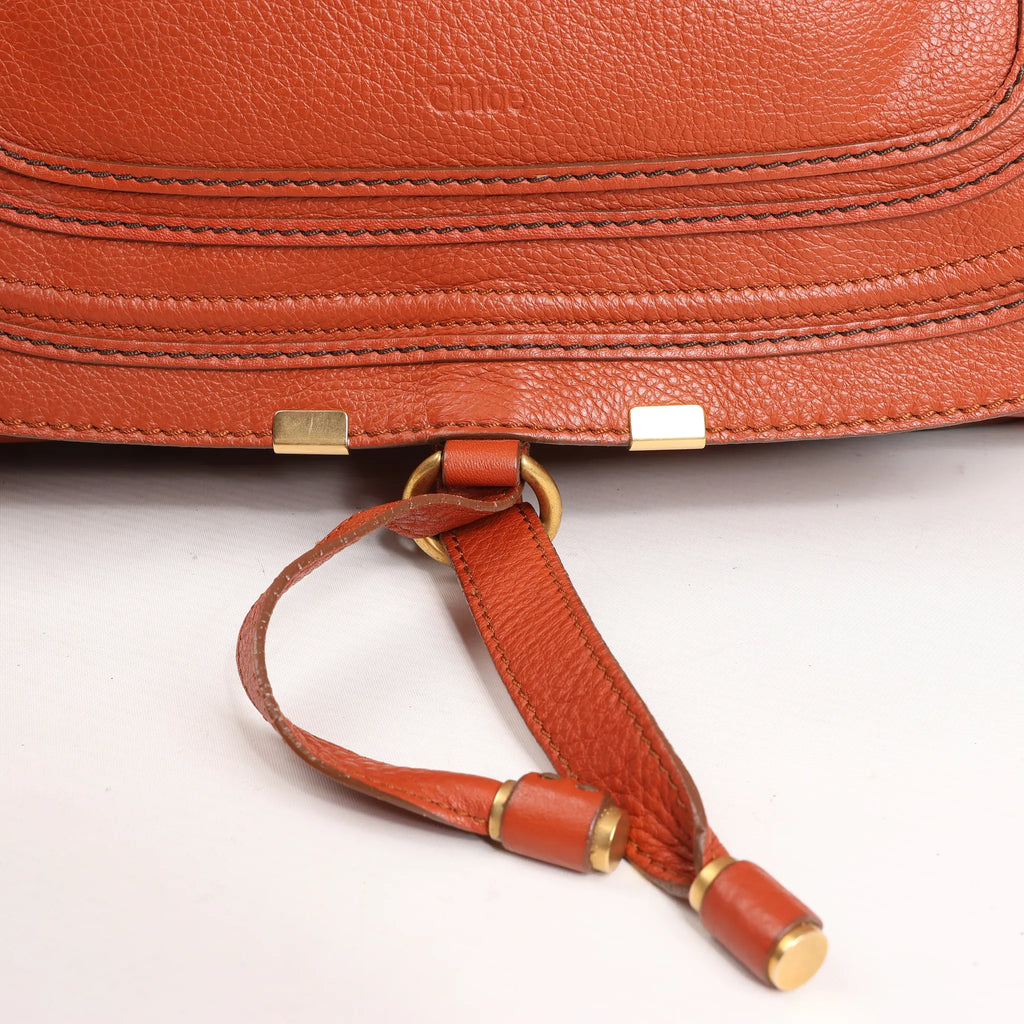 Chloe Marcie Leather Large Handbag in Brown