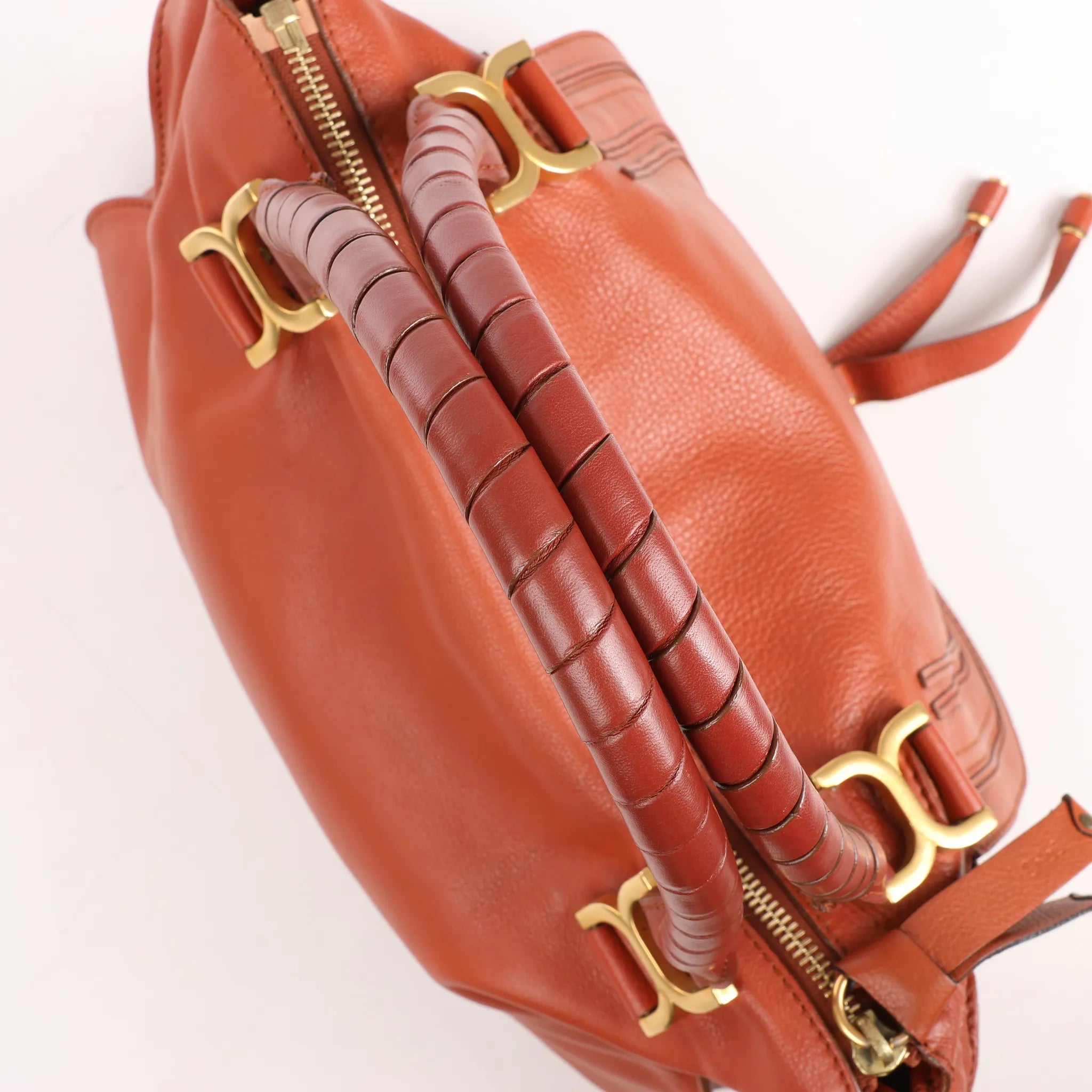 Chloe Marcie Leather Large Handbag in Brown