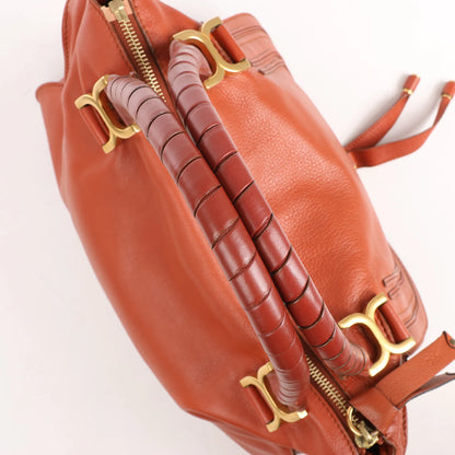Chloe Marcie Leather Large Handbag in Brown