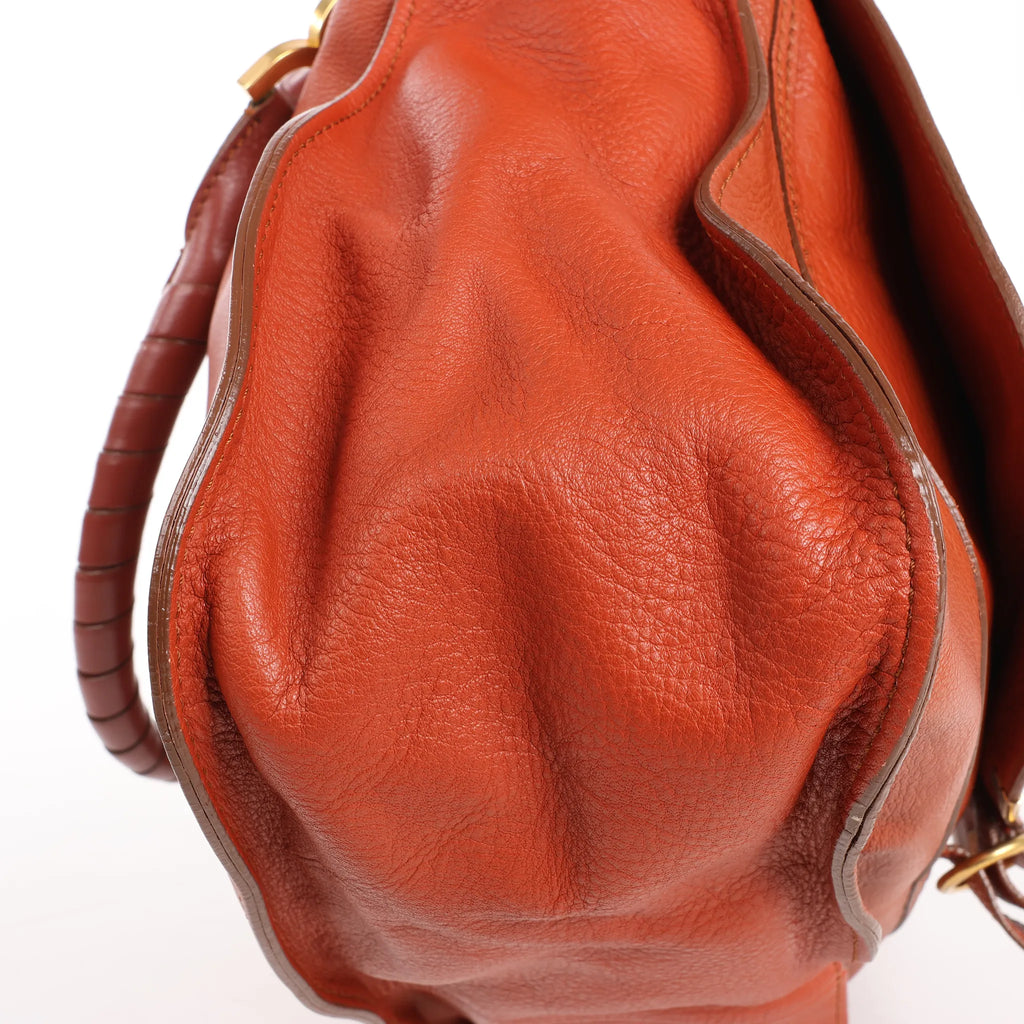 Chloe Marcie Leather Large Handbag in Brown