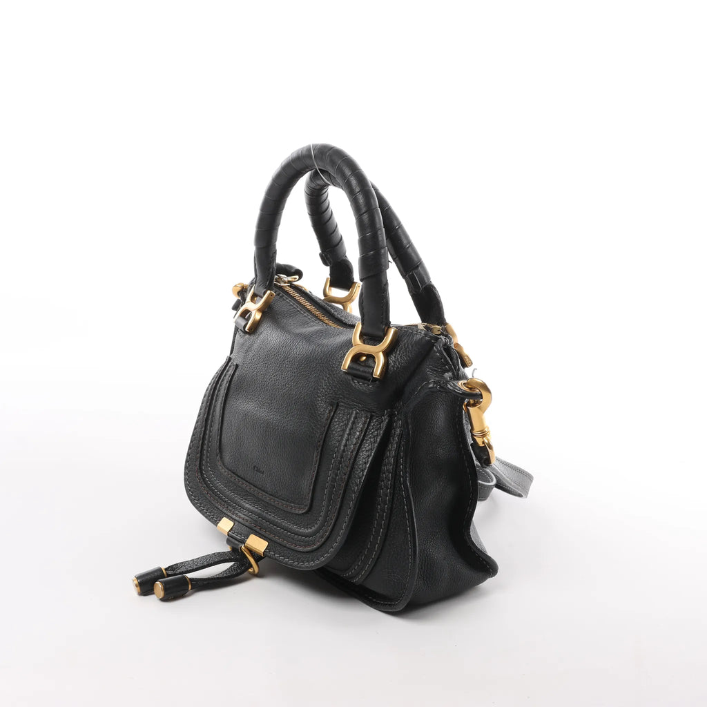Chloe Marcie Leather 2Way Handbag in Black