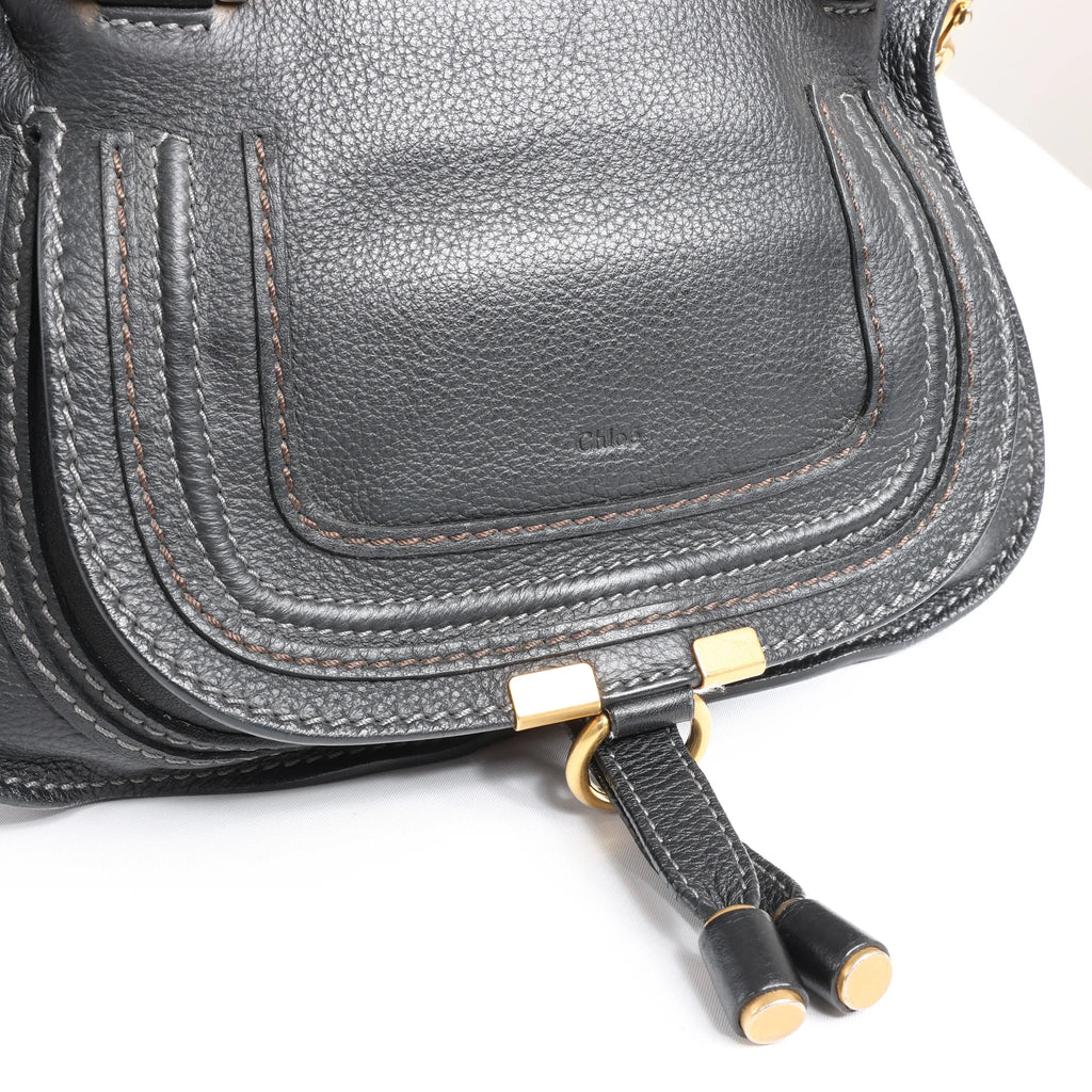Chloe Marcie Leather 2Way Handbag in Black