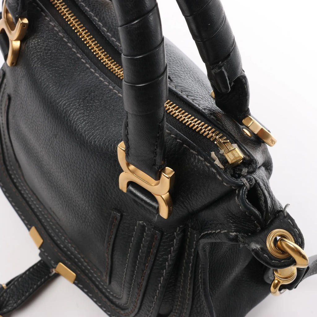 Chloe Marcie Leather 2Way Handbag in Black