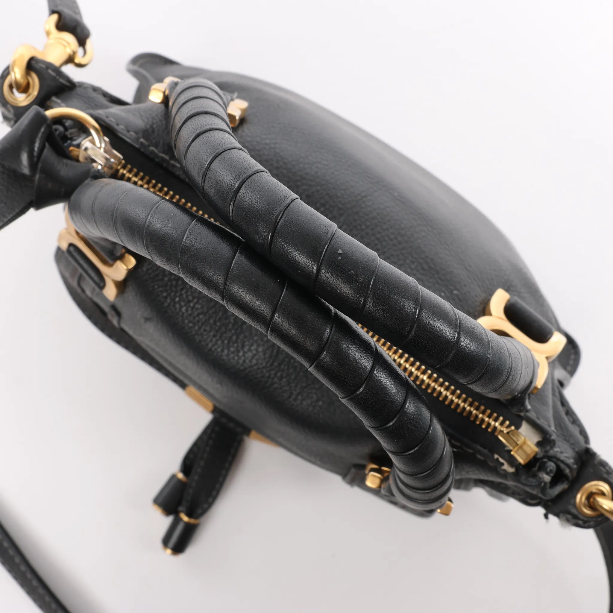 Chloe Marcie Leather 2Way Handbag in Black