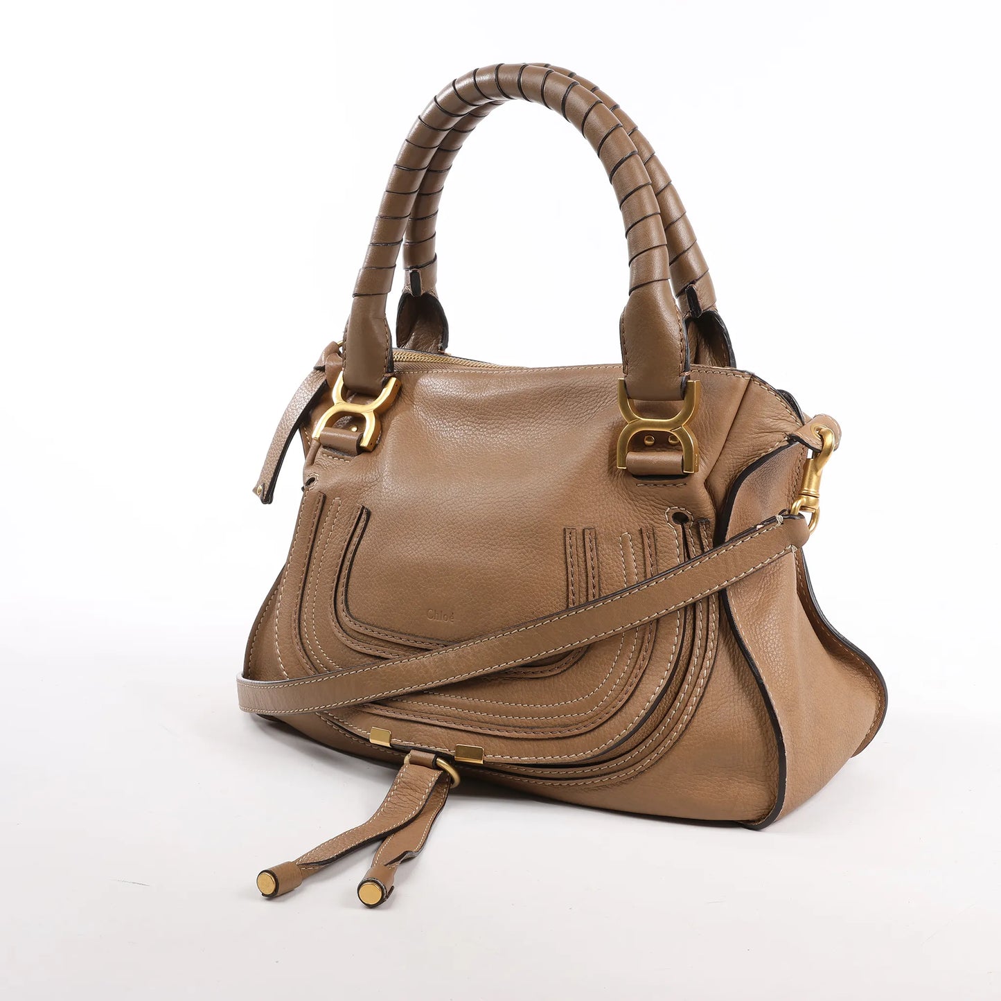 Chloe Marcie Leather Medium 2Way Handbag in Brown