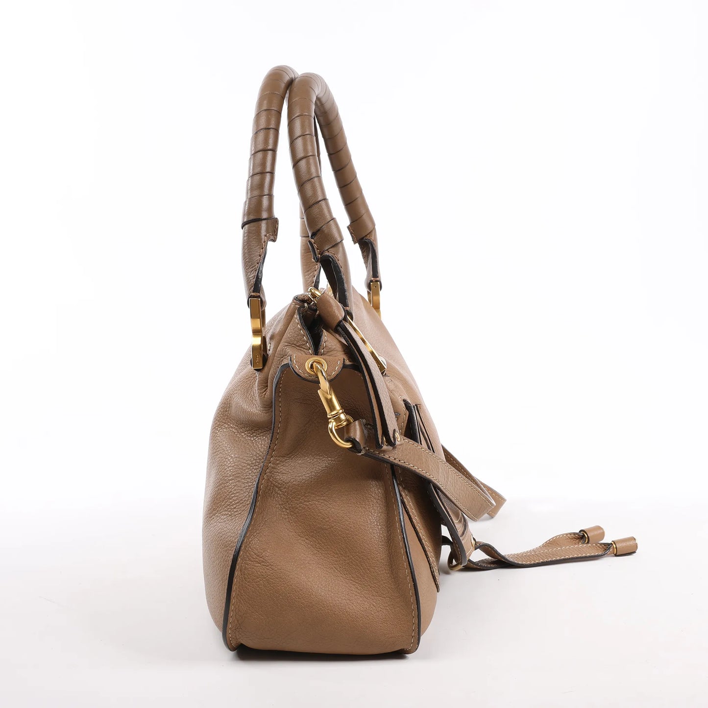 Chloe Marcie Leather Medium 2Way Handbag in Brown