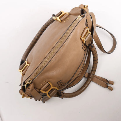 Chloe Marcie Leather Medium 2Way Handbag in Brown
