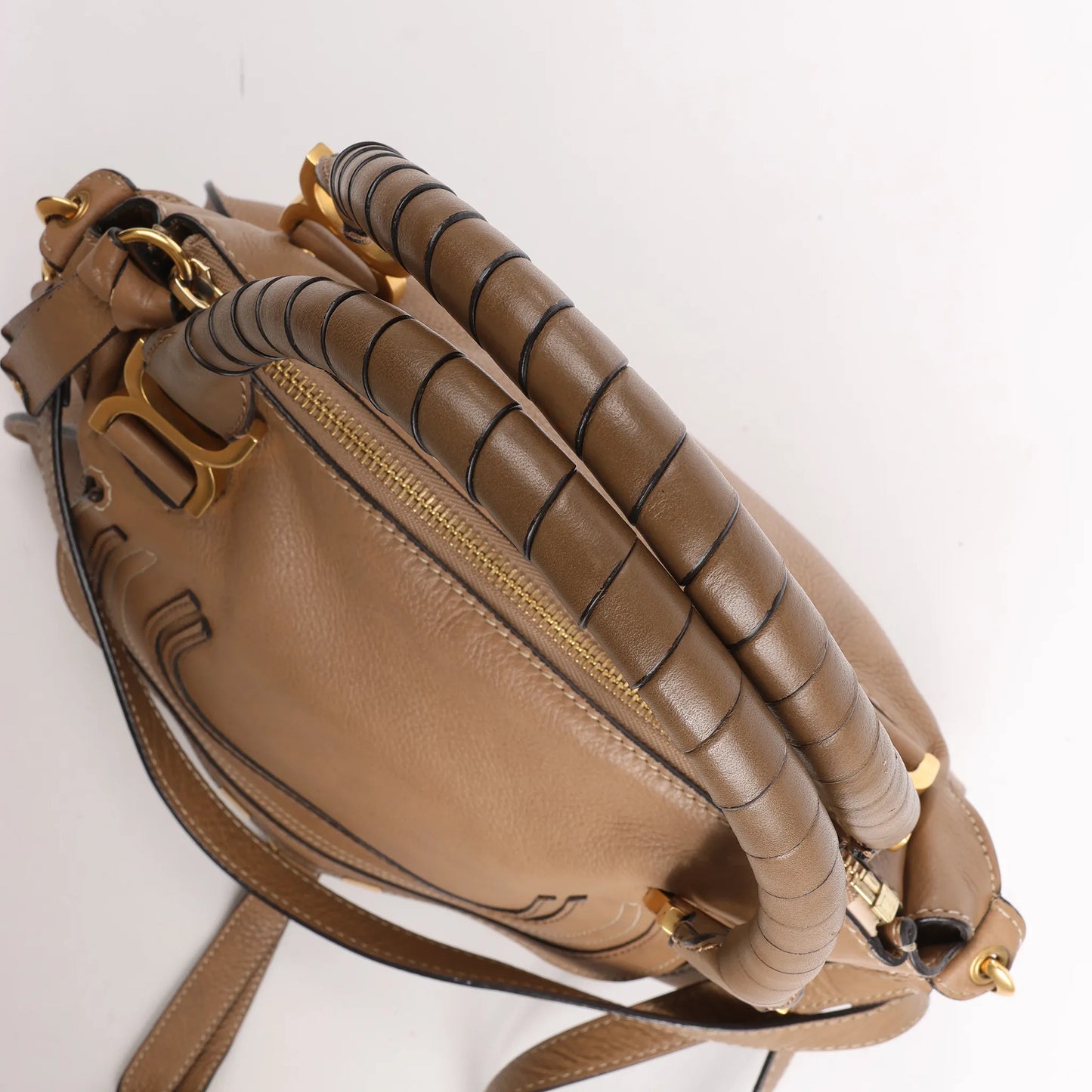 Chloe Marcie Leather Medium 2Way Handbag in Brown